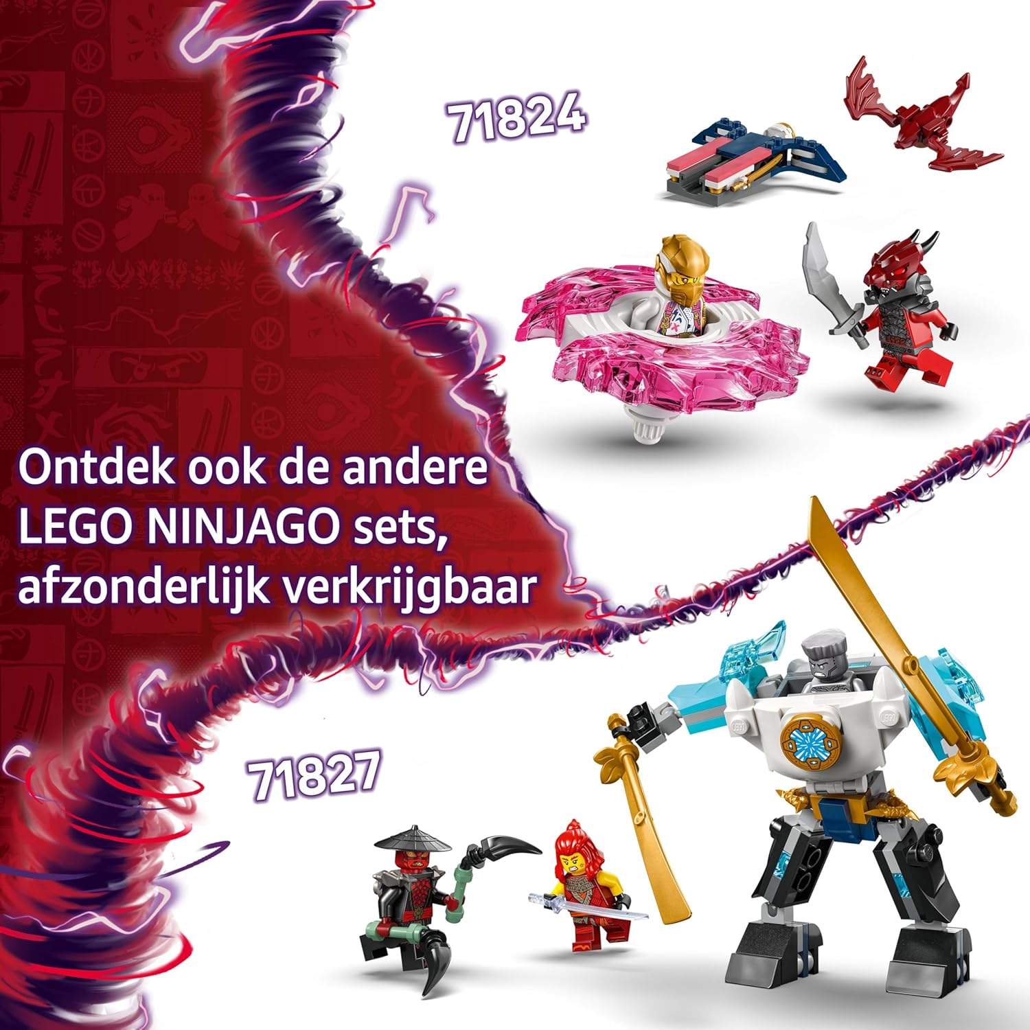 LEGO NINJAGO Kai’s Dragon Spinjitzu Spinner with 2 Minifigures & Flying Elements - Ninja Building Toy for 6+ Year Old Boys & Girls - Small Gift Idea - 71823