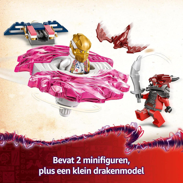 LEGO NINJAGO Sora’s Dragon Spinjitzu Spinner Set with 2 Minifigures & Flying Elements - Ninja Building Toy for 6+ Year Old Boys & Girls - Small Gift Idea - 71824