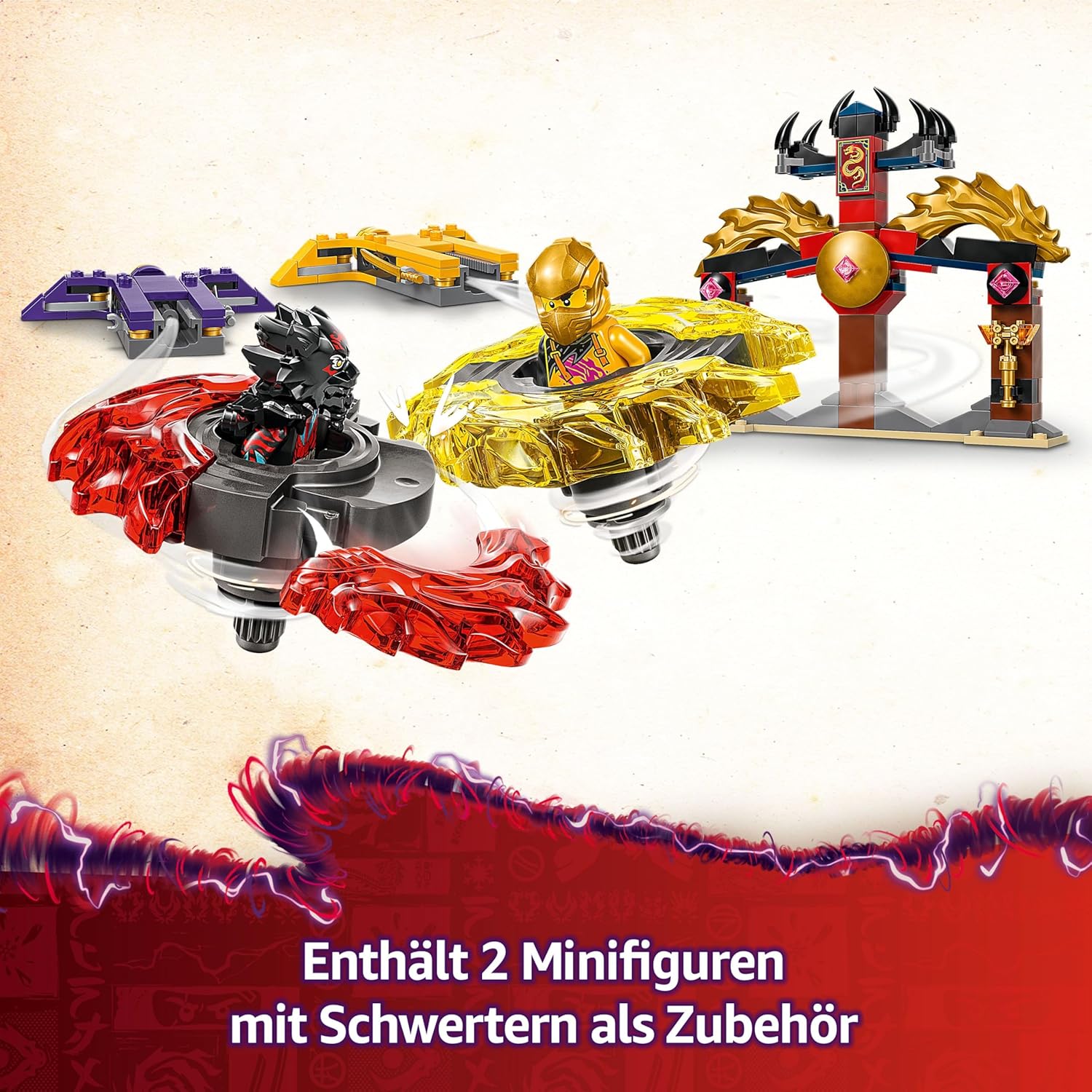 LEGO NINJAGO Drachen-Spinjitzu Battle Pack mit 2 Minifiguren - Ninja Spielzeug mit Spinner für Jungen und Mädchen ab 6 Jahren - Geschenkidee für Fans der TV-Serie Aufstieg der Drachen 71826