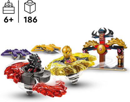 LEGO NINJAGO Dragon Spinjitzu Battle Pack Set with 2 Minifigures, Launchers & Flying Elements - Action Ninja Toy for 6+ Year Old Boys & Girls - Gifts for Dragons Rising TV Show Fans - 71826