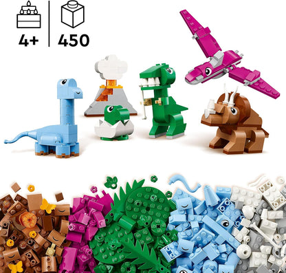LEGO Classic Creative Dinosaurs Set, Building Toys for Kids, Assorted Bricks for Imaginative Play, Includes T. Rex, and Triceratops Dino Figures, Birthday Gift for 5 Plus Year Old Boys and Girls 11041
