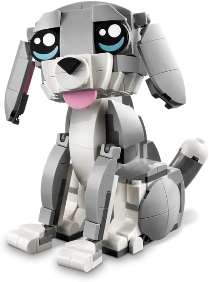 LEGO Creator 3in1 Playful Cat Toy - Transforms into a Pigeon or Pet Dog Figure - Animals Building Set for Kids, 8+ Year Old Girls & Boys - Creative Birthday Gift Idea - 31163