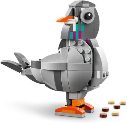 LEGO Creator 3in1 Playful Cat Toy - Transforms into a Pigeon or Pet Dog Figure - Animals Building Set for Kids, 8+ Year Old Girls & Boys - Creative Birthday Gift Idea - 31163