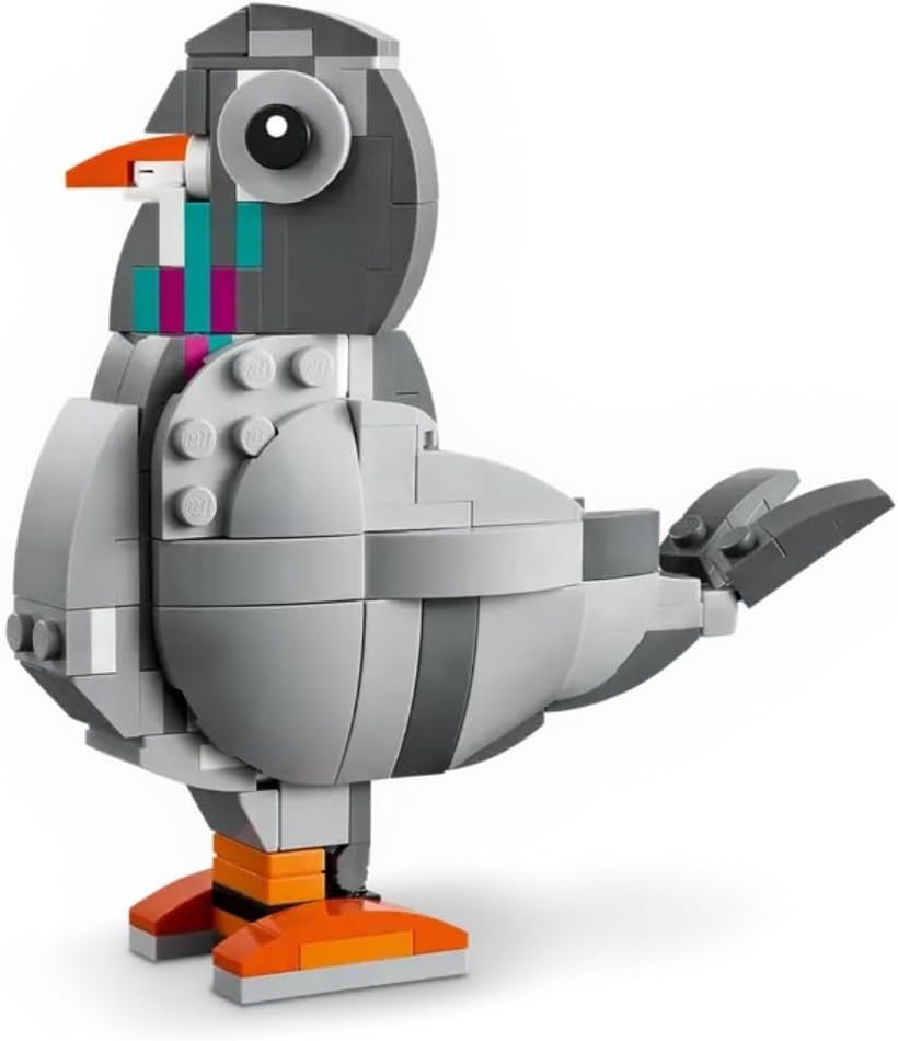 LEGO Creator 3in1 Playful Cat Toy - Transforms into a Pigeon or Pet Dog Figure - Animals Building Set for Kids, 8+ Year Old Girls & Boys - Creative Birthday Gift Idea - 31163