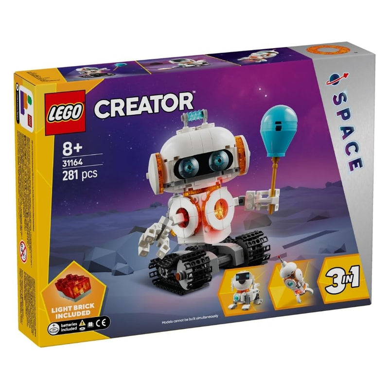 LEGO Creator 3in1 Space Robot Toy - Transforms into a Dog Figure or Rocket Model - Building Set for Kids - Space-Themed Gift Idea for Kids, 8+ Year Old Boys & Girls - 31164