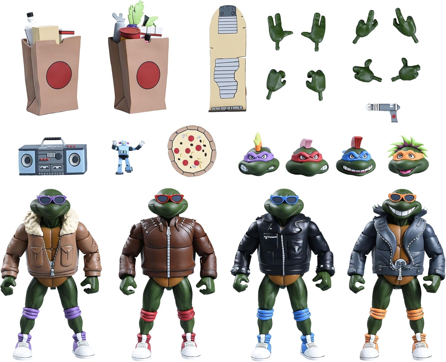 Tmnt Cartoon Punk Turtles 4-Pack 7 Inch Scale Action Figures Teenage Mutant Ninja Turtles
