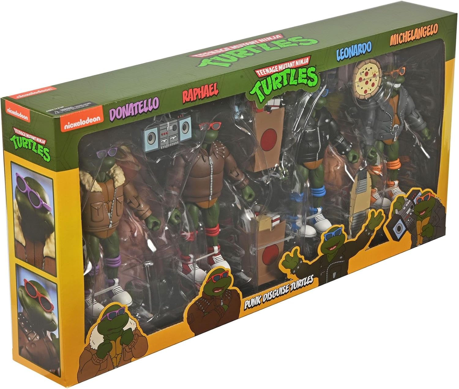 Tmnt Cartoon Punk Turtles 4-Pack 7 Inch Scale Action Figures Teenage Mutant Ninja Turtles