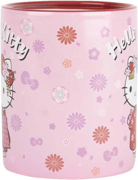 Konix Hello Kitty Kimono Heat Active Mug, 320 ml, Red
