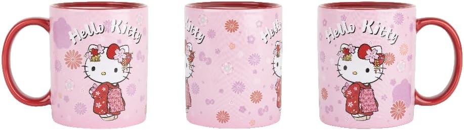 Konix Hello Kitty Kimono Heat Active Mug, 320 ml, Red