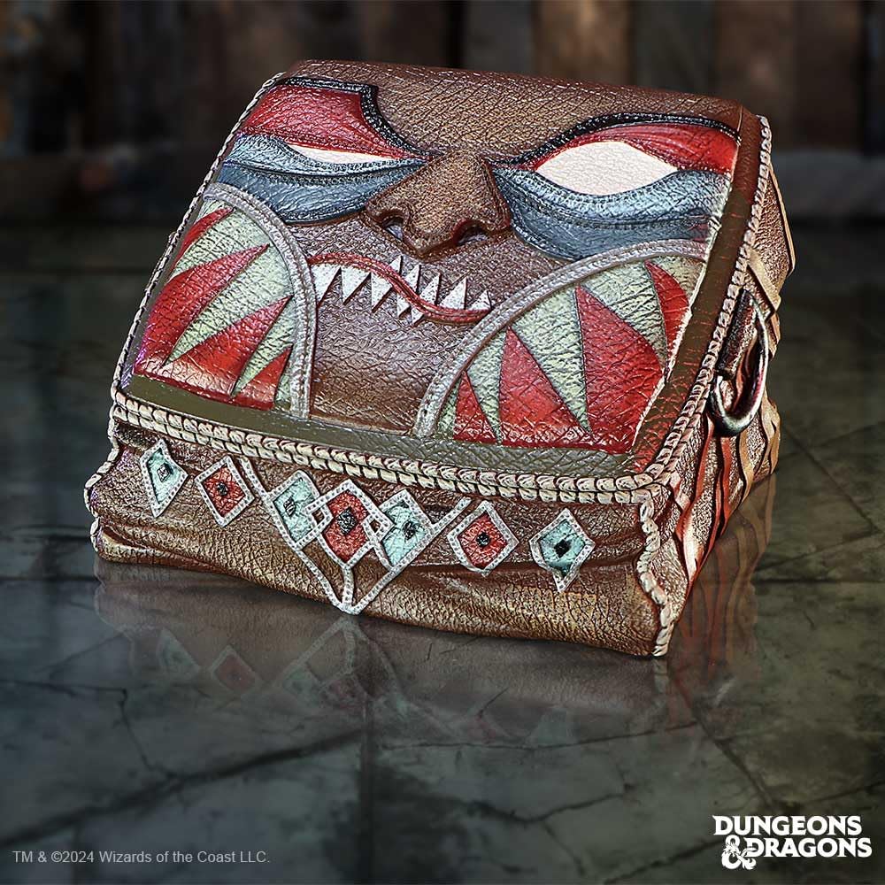 Nemesis Now Dungeons & Dragons - Borsa per dadi da 12 cm, in resina, colore marrone, con licenza ufficiale, piccolo vano portaoggetti, in resina di alta qualità, accuratamente dipinta a mano