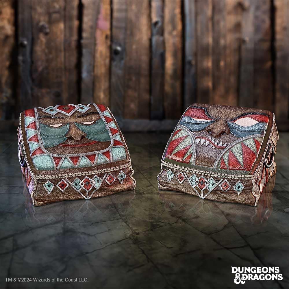 Nemesis Now Dungeons & Dragons - Borsa per dadi da 12 cm, in resina, colore marrone, con licenza ufficiale, piccolo vano portaoggetti, in resina di alta qualità, accuratamente dipinta a mano