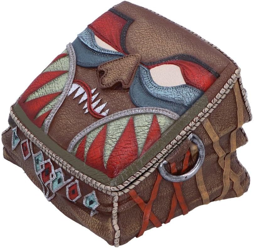Nemesis Now Dungeons & Dragons - Borsa per dadi da 12 cm, in resina, colore marrone, con licenza ufficiale, piccolo vano portaoggetti, in resina di alta qualità, accuratamente dipinta a mano