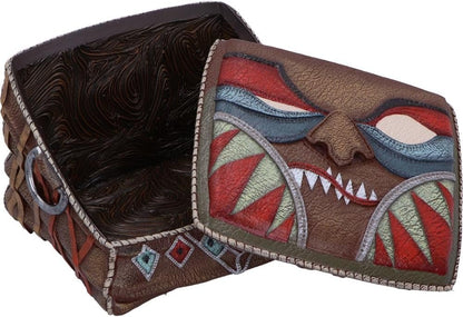 Nemesis Now Dungeons & Dragons - Borsa per dadi da 12 cm, in resina, colore marrone, con licenza ufficiale, piccolo vano portaoggetti, in resina di alta qualità, accuratamente dipinta a mano