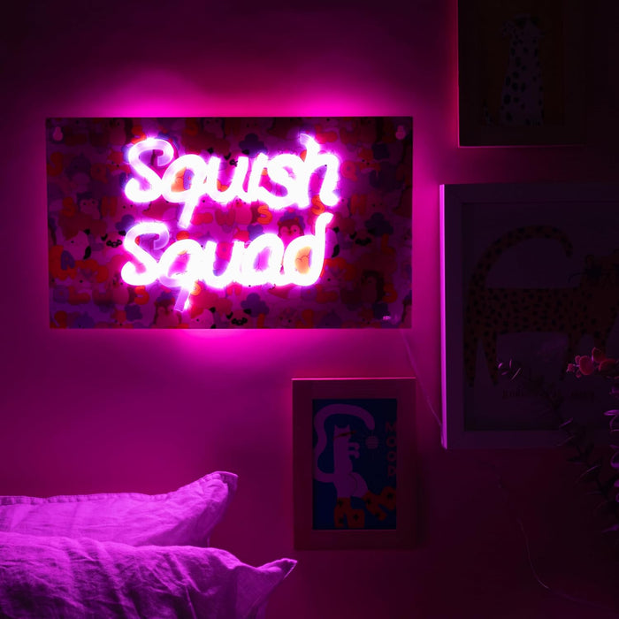 Squishmallows - Squish Squad Neon Wall Light - Neon Pink