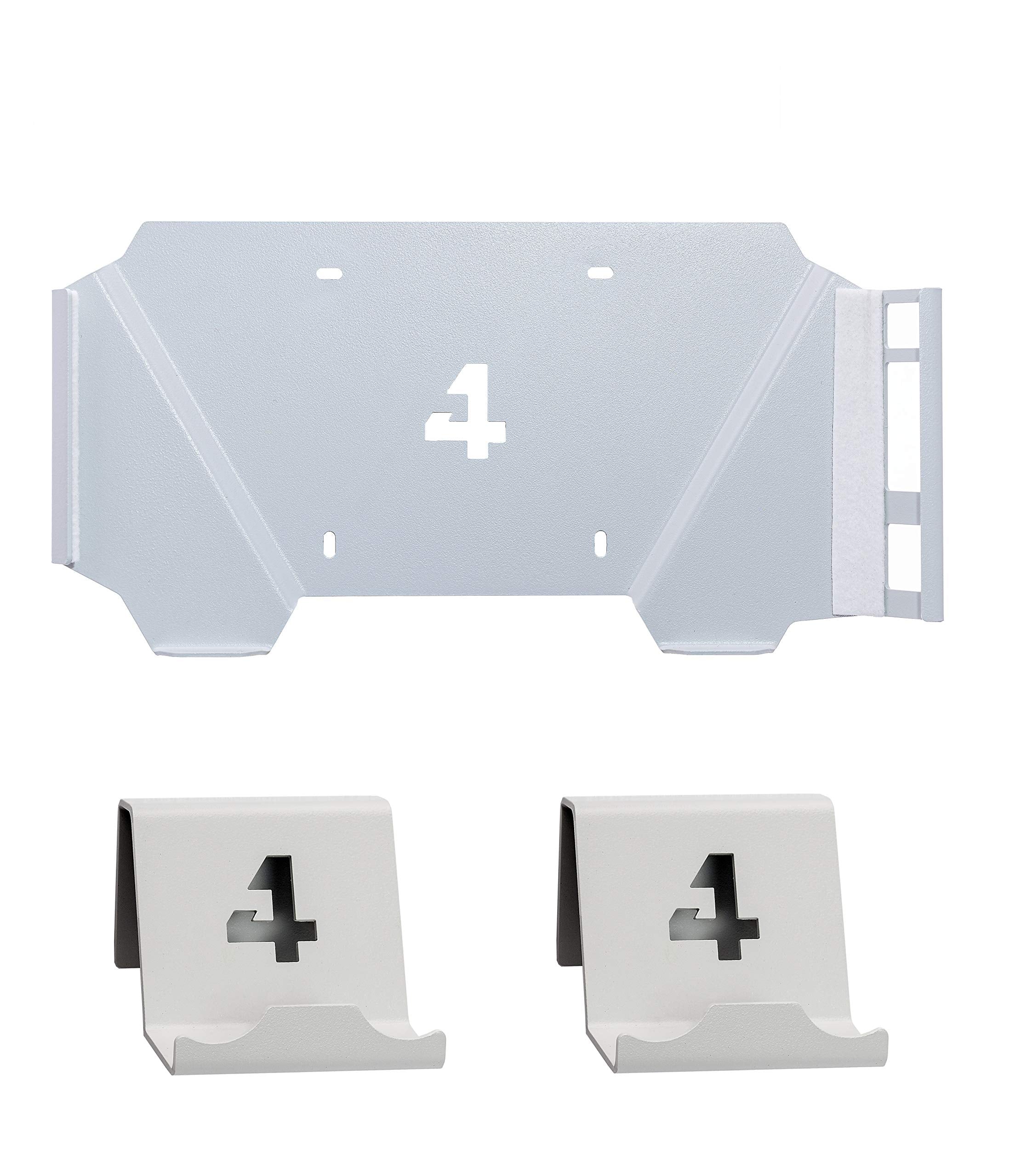 4mount Wall Mount Bracket White for Playstation 4 Pro Console BUNDLE