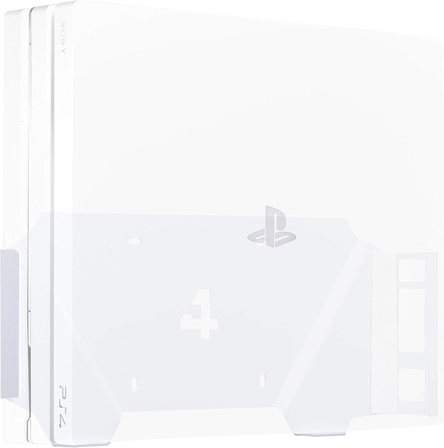 4mount Wall Mount Bracket White for Playstation 4 Pro Console BUNDLE