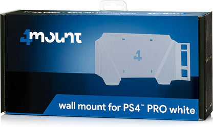 4mount Wall Mount Bracket White for Playstation 4 Pro Console BUNDLE