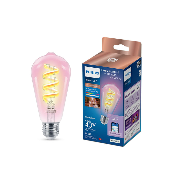 Philips - Clear 40W St64 E27 Filament Bulb - Elegance In Illumination