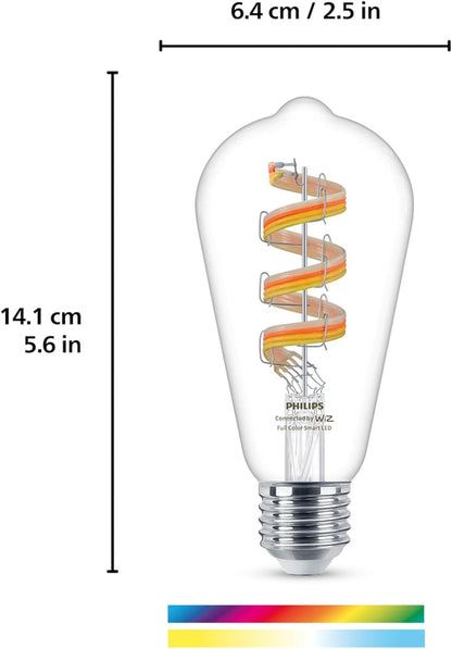 Philips - Clear 40W St64 E27 Filament Bulb - Elegance In Illumination