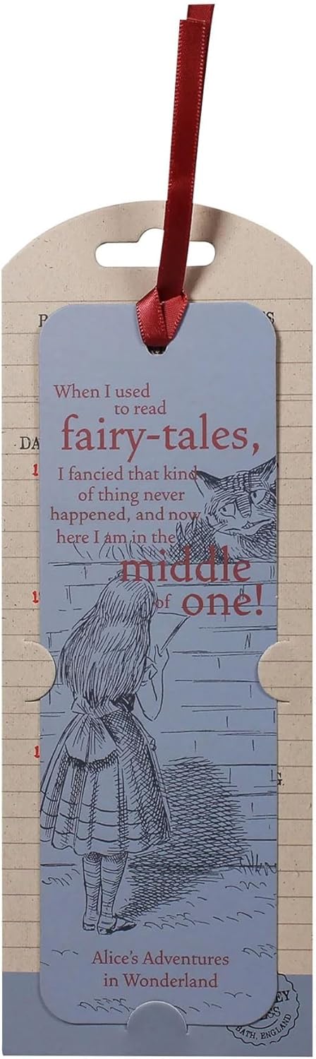 Half Moon Bay Alice in Wonderland Paper Bookmark | Book Markers for Women & Teacher | Alice in Wonderland Gifts & Gifts for Book Lovers | Reading Accessories & Bookish Gifts