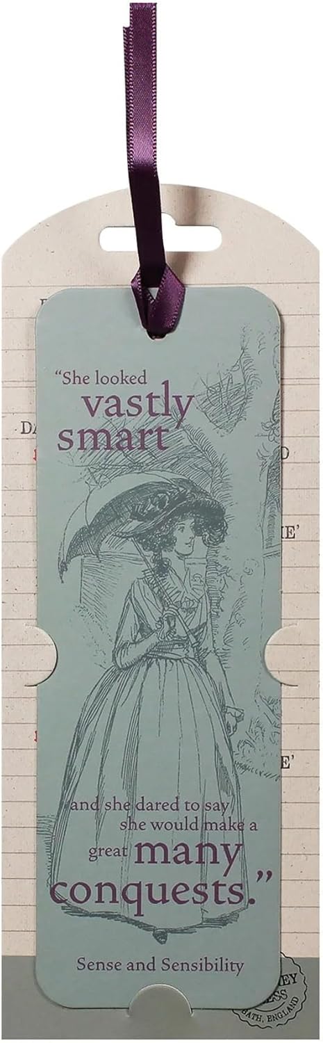 Half Moon Bay Jane Austen Paper Bookmark | Book Markers for Women & Teacher | Jane Austen Gifts & Gifts for Book Lovers | Reading Accessories & Bookish Gifts | Sense and Sensibility Book Mark
