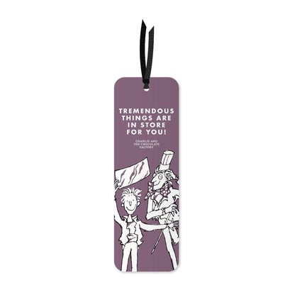 Half Moon Bay Tremendous Things in Store - Charlie and The Chocolate Factory - Maroon/White 8.4 x 3.1 Inch FSC Paper Bookmark Place Holder
