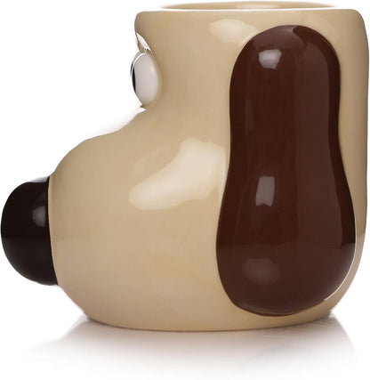 Half Moon Bay Gromit Mug | Wallace and Gromit Mug | Ceramic Coffee Mug | 3D Shaped Coffee Cup & Tea Mug | Funny Mugs for Men | Novelty Mug Large Mug | Wallace and Gromit Gifts | Novelty Gifts for Men