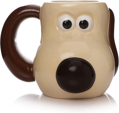 Half Moon Bay Gromit Mug | Wallace and Gromit Mug | Ceramic Coffee Mug | 3D Shaped Coffee Cup & Tea Mug | Funny Mugs for Men | Novelty Mug Large Mug | Wallace and Gromit Gifts | Novelty Gifts for Men