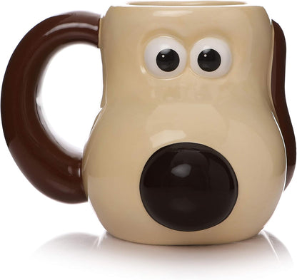 Half Moon Bay Gromit Mug | Wallace and Gromit Mug | Ceramic Coffee Mug | 3D Shaped Coffee Cup & Tea Mug | Funny Mugs for Men | Novelty Mug Large Mug | Wallace and Gromit Gifts | Novelty Gifts for Men