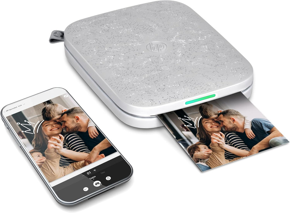 HP Sprocket Imprimante Photo instantanée 3x4+Lot de 50 Feuilles de Papier Photo