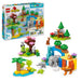 LEGO DUPLO Stad 3-in-1 families van wilde dieren, educatieve speelgoedset met figuren van schildpadden, tijgers, olifanten, herten en panda's voor peuters vanaf 2 jaar 10446