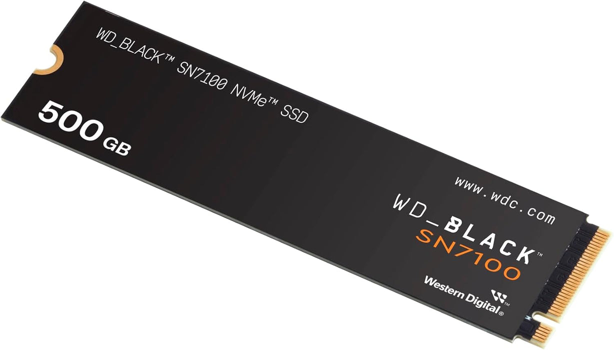 WD_BLACK SN7100 500GB NVMe SSD, M.2 2280, Velocidades hasta 6800 MB/s, Next Gen TLC 3D NAND, WD_BLACK DASHBOARD, Para ordenadores y consolas portátiles,