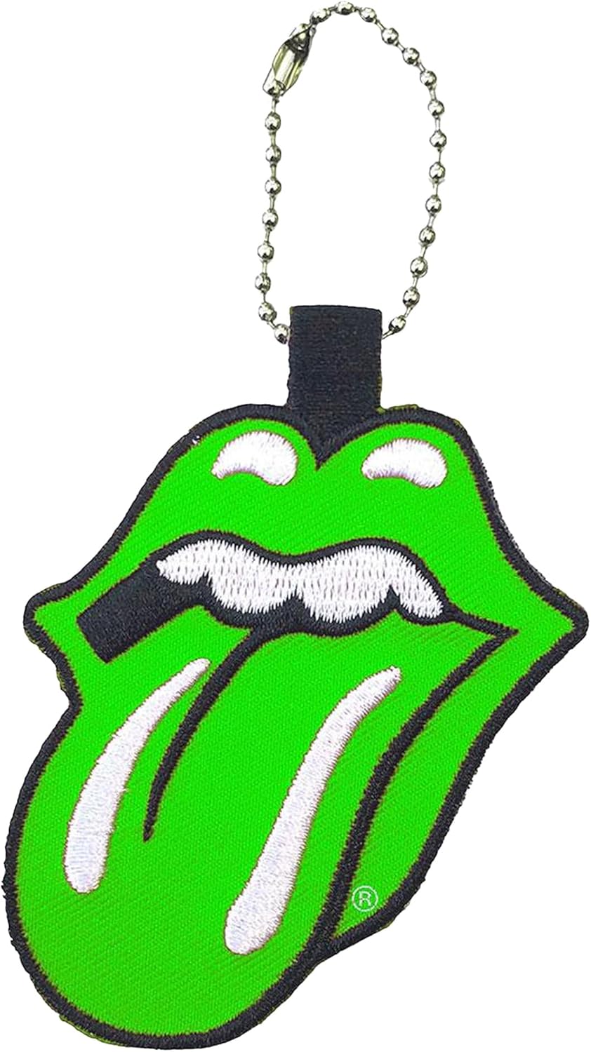 The Rolling Stones Keyring Classic Tongue Band Logo Embroidered Official Orange