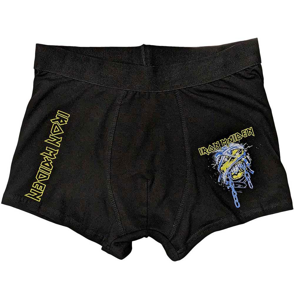 Rock Off officially licensed products Iron Maiden 'Powerslave Head' (Black) Unisex Boxer Shorts M Black