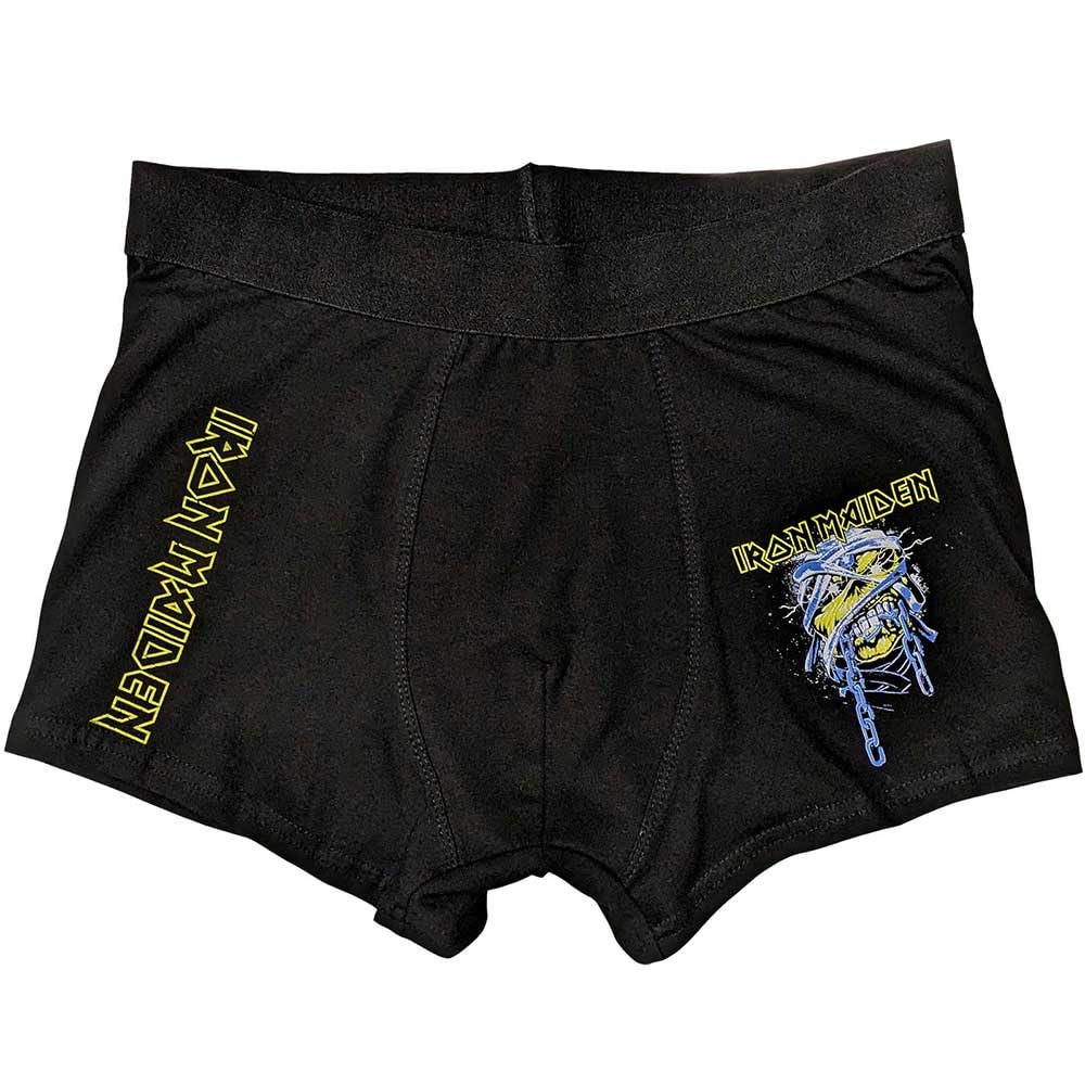 Rock Off officially licensed products Iron Maiden 'Powerslave Head' (Black) Unisex Boxer Shorts M Black