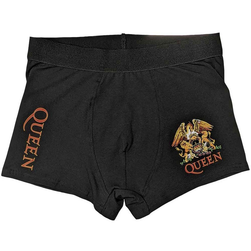 Rock Off officially licensed products Queen 'Classic Crest' (Black) Unisex Boxer Shorts XL Black