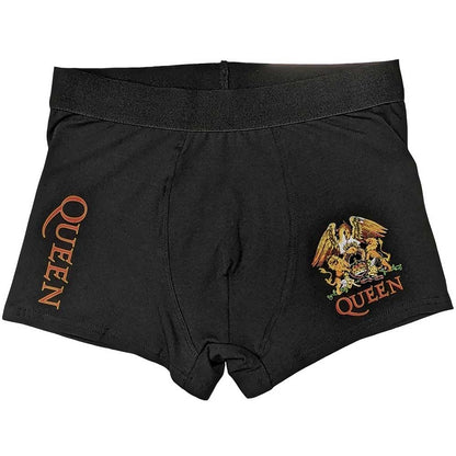 Rock Off officially licensed products Queen 'Classic Crest' (Black) Unisex Boxer Shorts XL Black