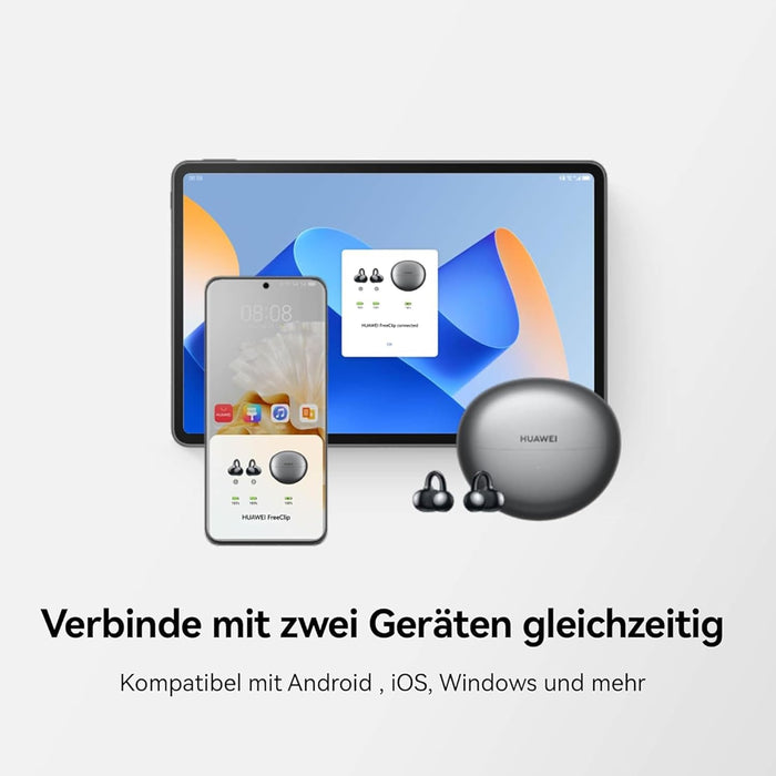 HUAWEI FreeClip, Groundbreaking Aesthetic Design, Feather-light Wearing, Open-ear Listening, AI Crystal-Clear Call, Long Battery Life, Dual-Device Connections, Rose Gold