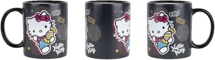 Konix Hello Kitty 320ml Heat Active Mug Candy Black