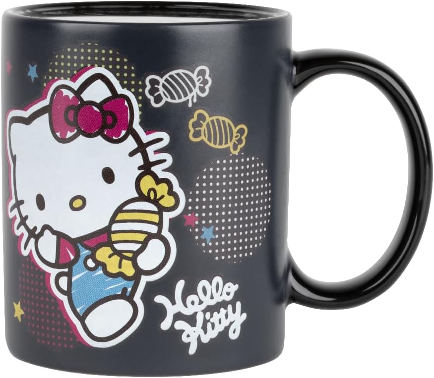 Konix Hello Kitty 320ml Heat Active Mug Candy Black