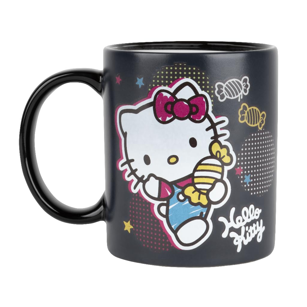 Konix Hello Kitty 320ml Heat Active Mug Candy Black