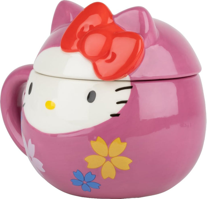 Konix Hello Kitty 3D Mug, Ceramic Mug, 320 ml, Daruma Design, Pink