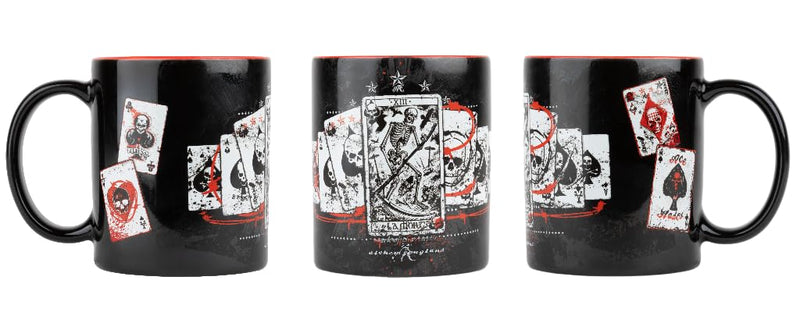 Konix Alchemy Becher - Keramiktasse - 320 ml - Tarot-Motiv - Schwarz und Rot