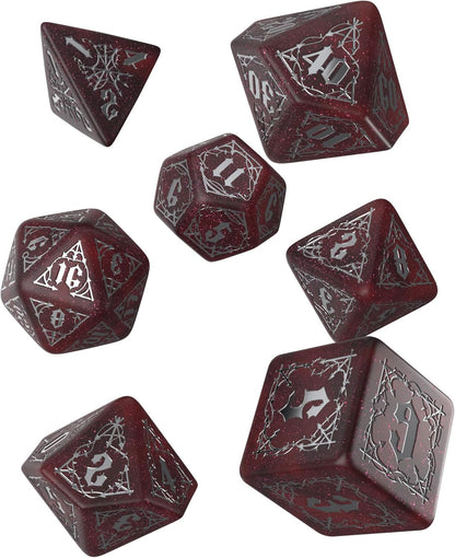 Q-Workshop QWOSBSU2 Bloodsucker Dice Set: Scarlet, Rot/Ausflug, Einfarbig (Getaway Solids