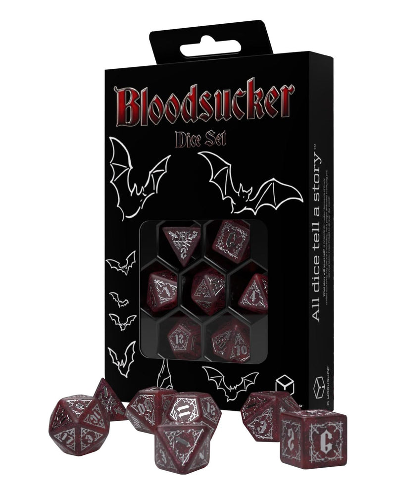 Q-Workshop QWOSBSU2 Bloodsucker Dice Set: Scarlet, Rot/Ausflug, Einfarbig (Getaway Solids