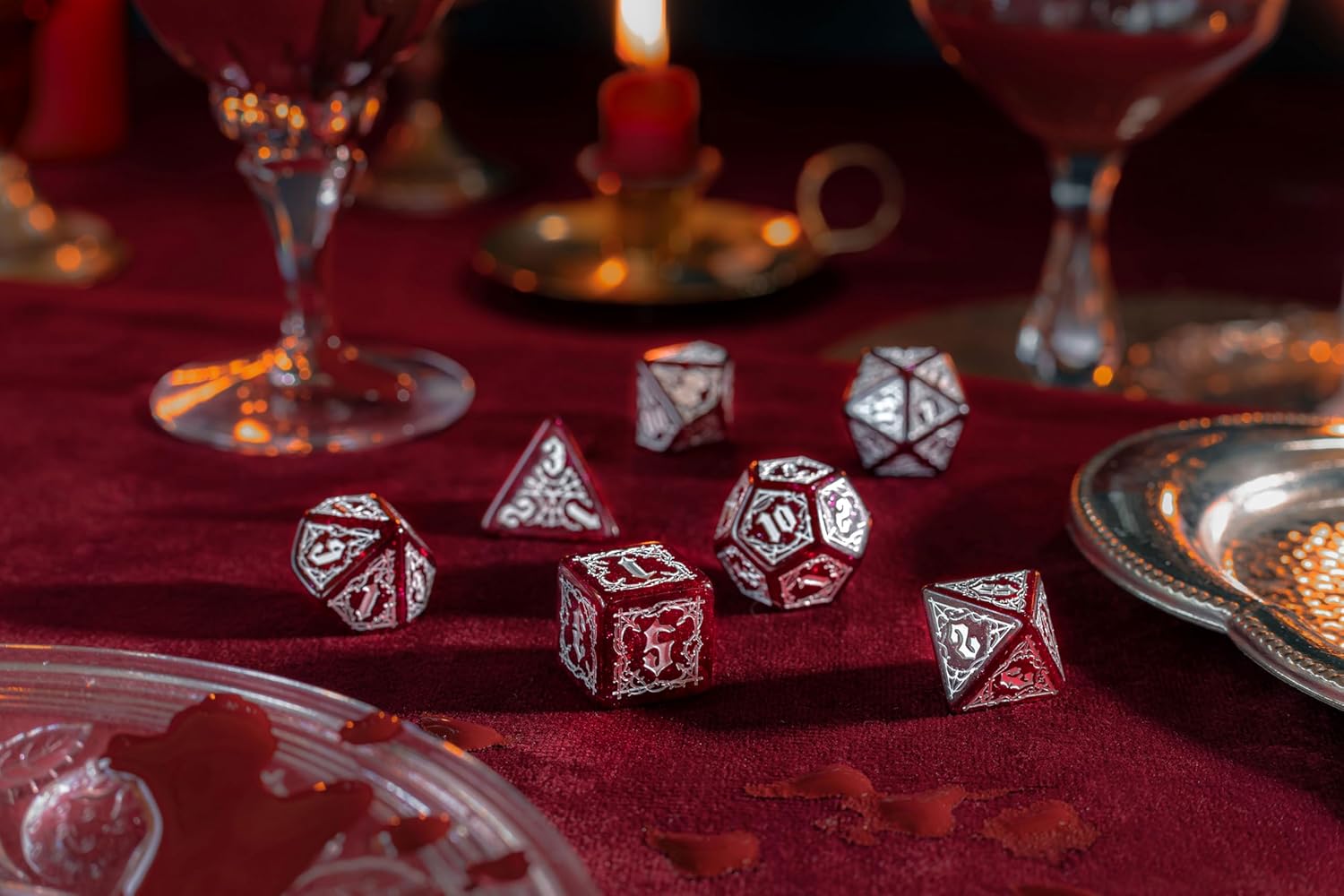 Q-Workshop QWOSBSU2 Bloodsucker Dice Set: Scarlet, Rot/Ausflug, Einfarbig (Getaway Solids