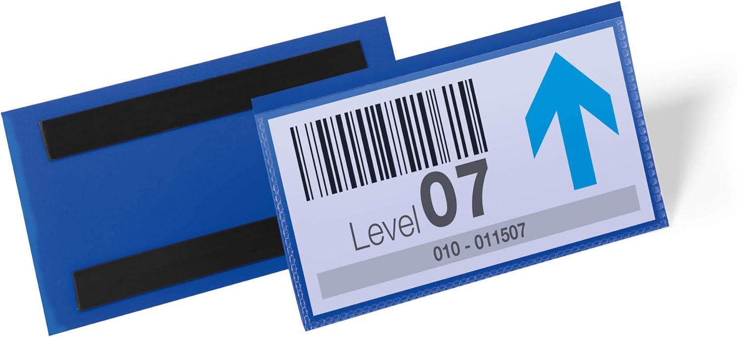 Durable 174107 Funda magnetica 100x38 mm (100 x 38 mm) Paquete de 50, azul
