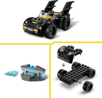 LEGO DC Batman e Batmobile Contro Mr. Freeze - Macchina Giocattolo del Supereroe con 2 Minifigure, Accessori e Starter Brick per l'Auto, Giochi per Bambini e Bambine da 4 Anni in su, Idea Regalo 76301