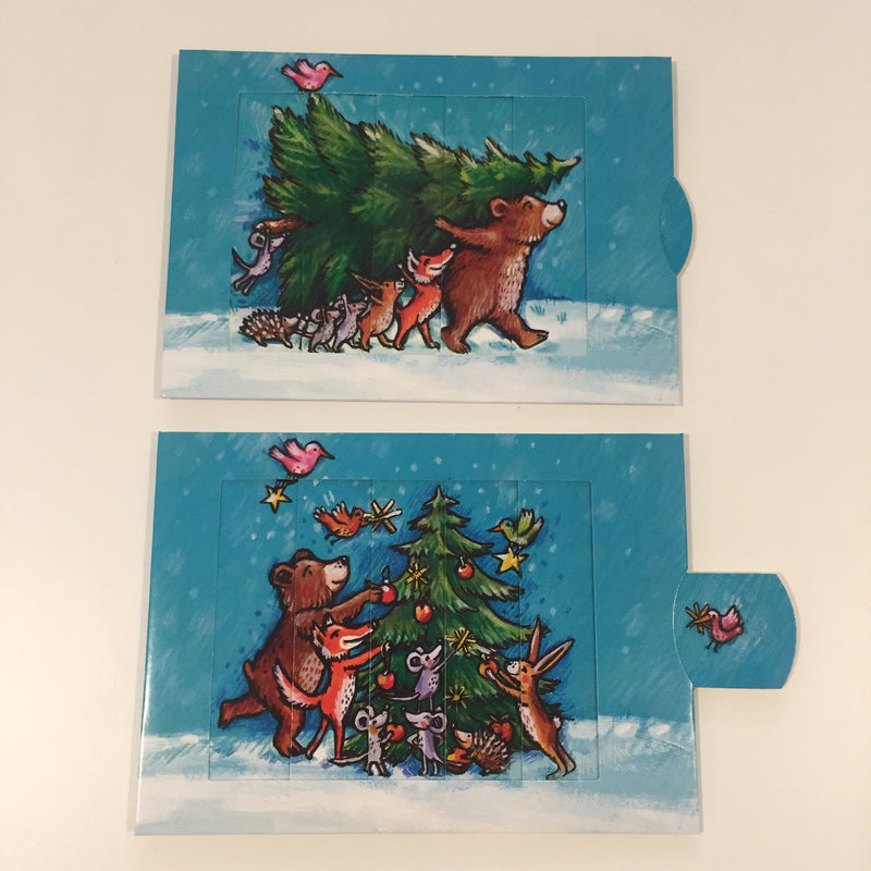 Trasformazione carta vibrante carta lebende carta Natale animali della foresta