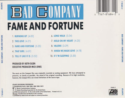 Bad Company-Fame And Fortune